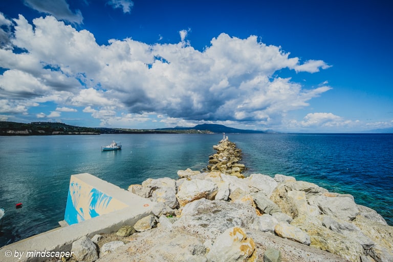 Koroni Harbour Mole - View to North