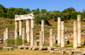 Columns of Gymnasion and Bathro tou Thisea - Ancient Messene