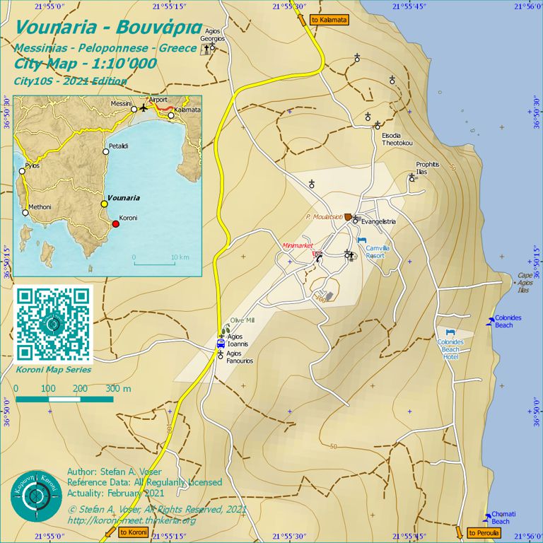 Vounaria City Map 1:10'000 Overview