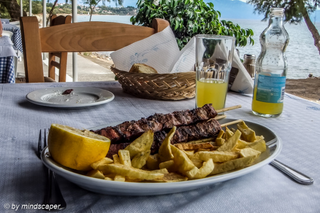 Souvlaki Time at Limanaki, Koroni